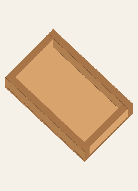 All four walls are dry-fitted on top of the Simple Wooden Box bottom: both long walls outside and both short end walls between them.